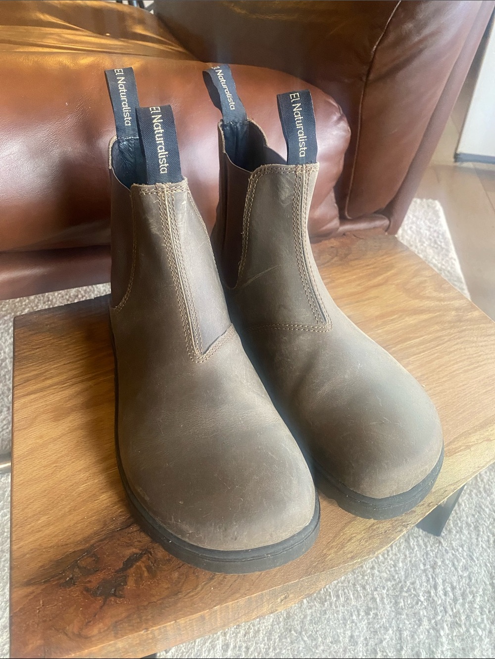 El Naturalista stone Brown barefoot chelsea Pull-On Boots size 41